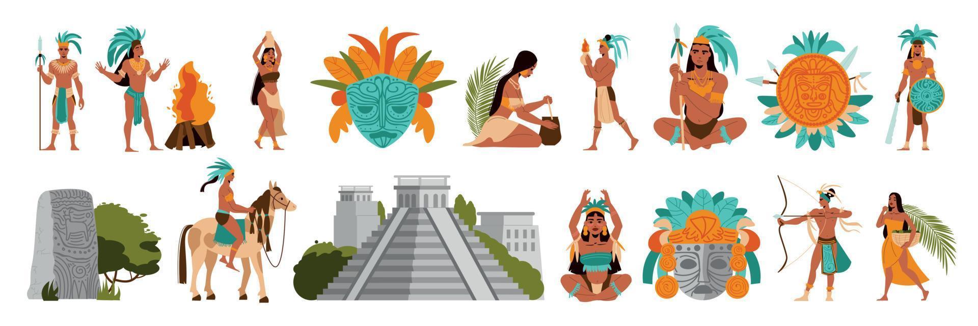 Maya Civilization Set vector