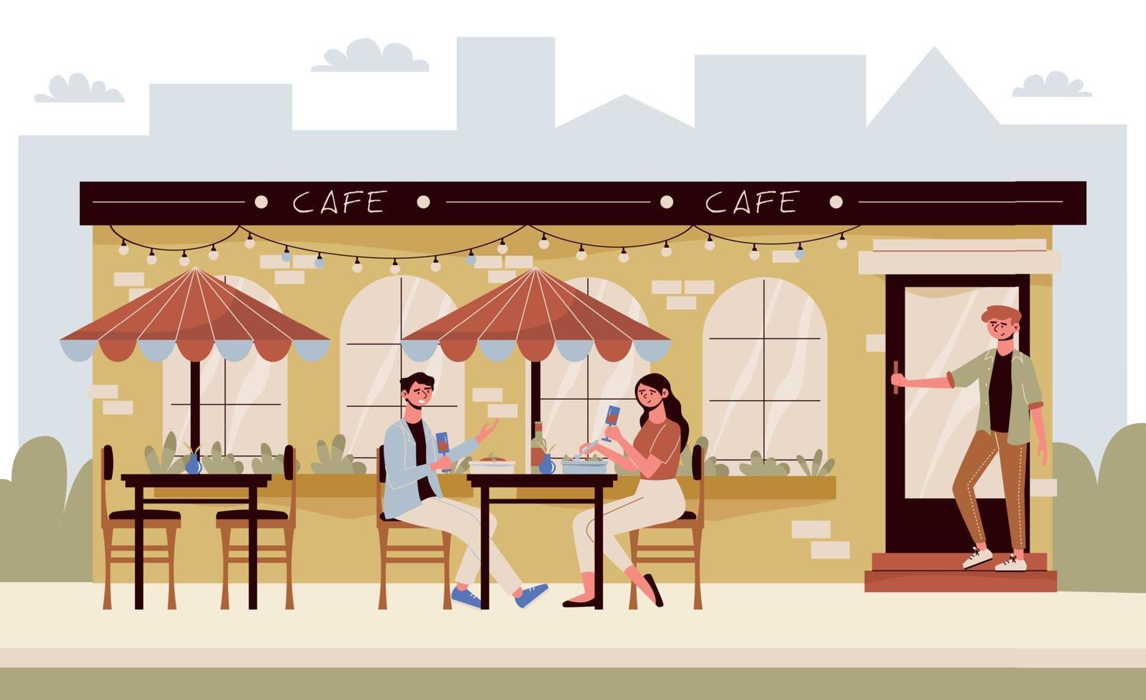 cafe ilustracion plana vector