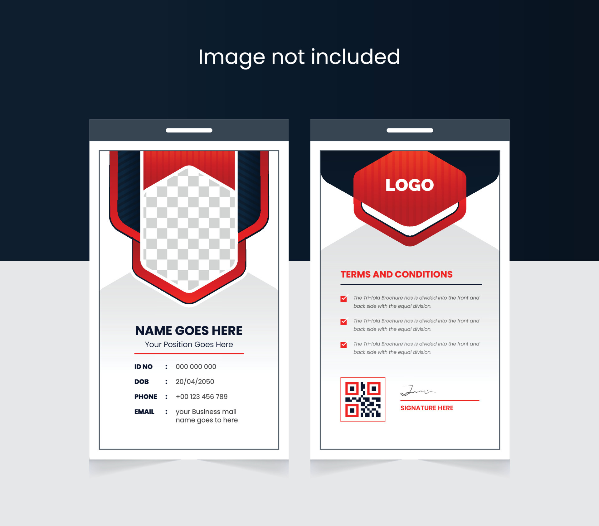 corporate official id card card design template or personal identity