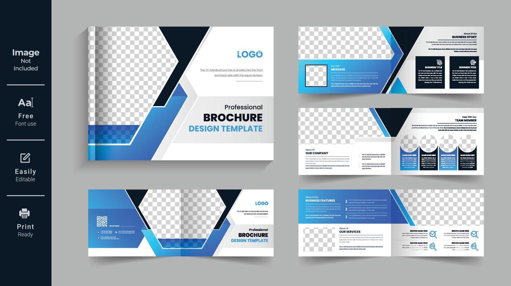 Plantilla de diseño de folleto de empresa de páginas de negocios de paisaje. diseño moderno y colorido para uso multiusos vector