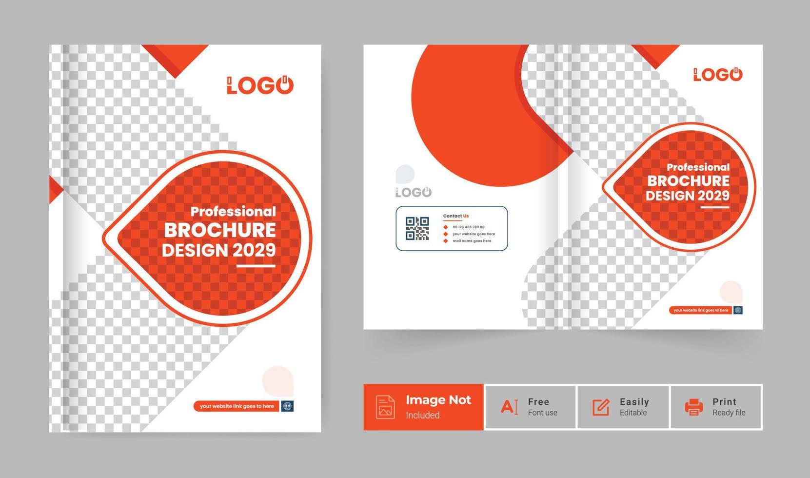 creative company business profile brochure cover page theme layout. modern and colorful bifold for multipurpose use vector