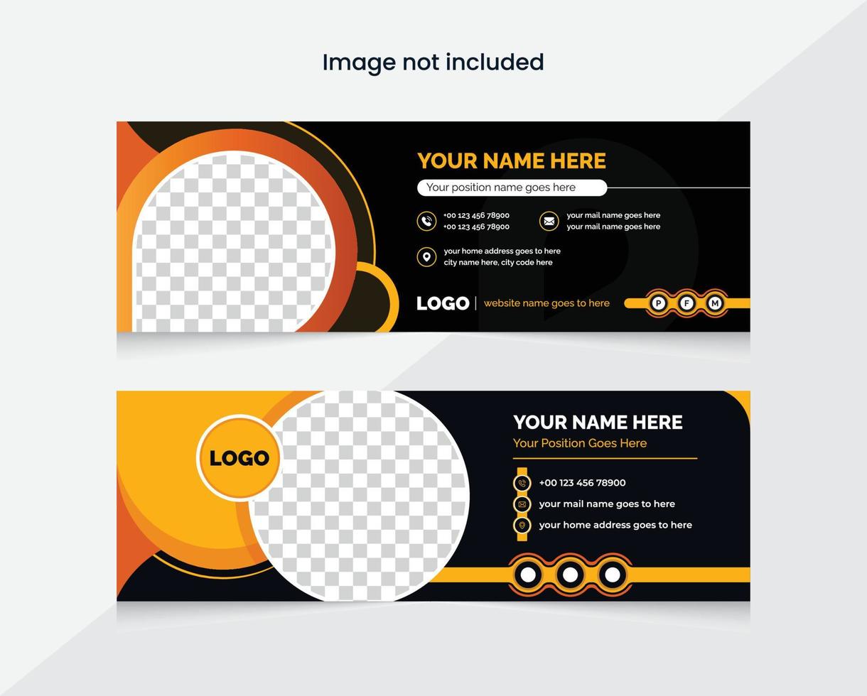 colorful modern email signature design template, mail footer banner template vector