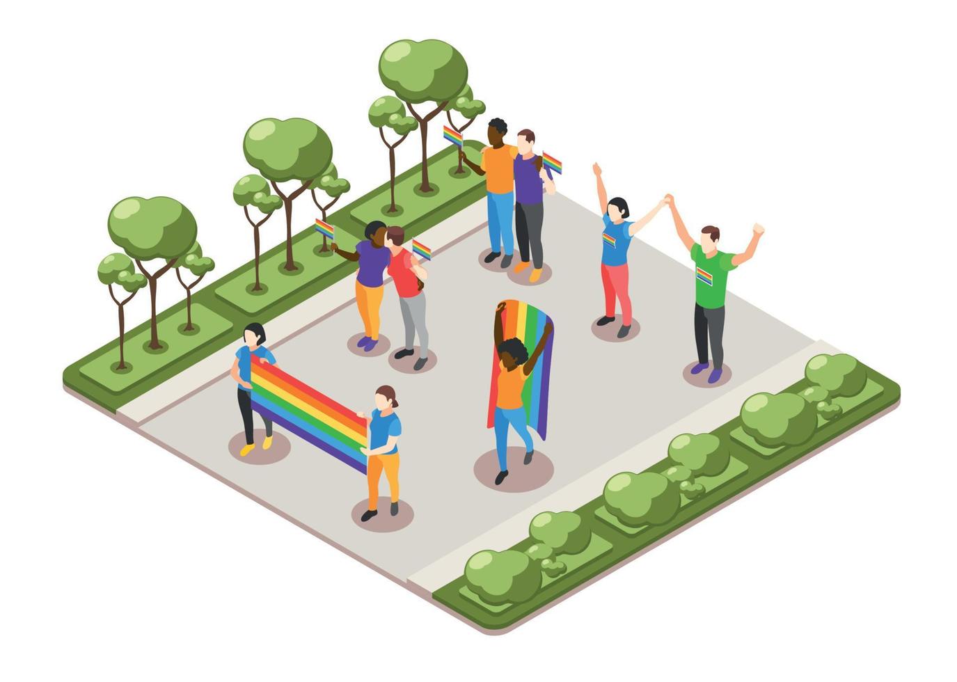 International Day Against Homophobia Isometric Composition vector