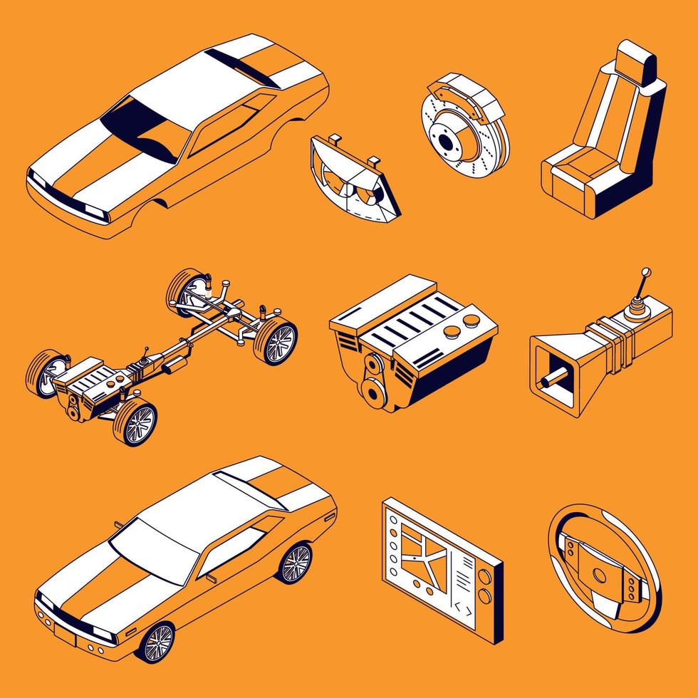 Motor Vehicle Parts Collection vector