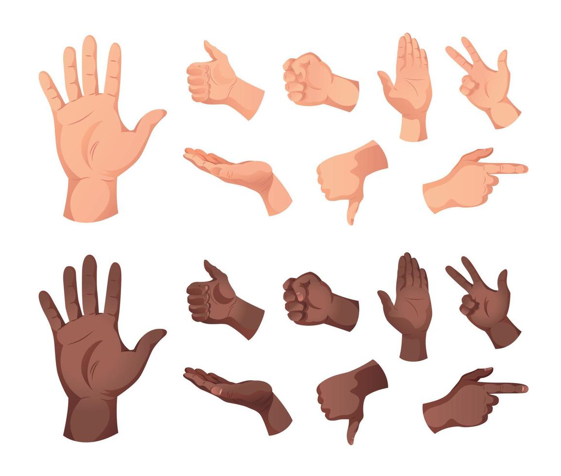 Human Hand Gestures Set vector