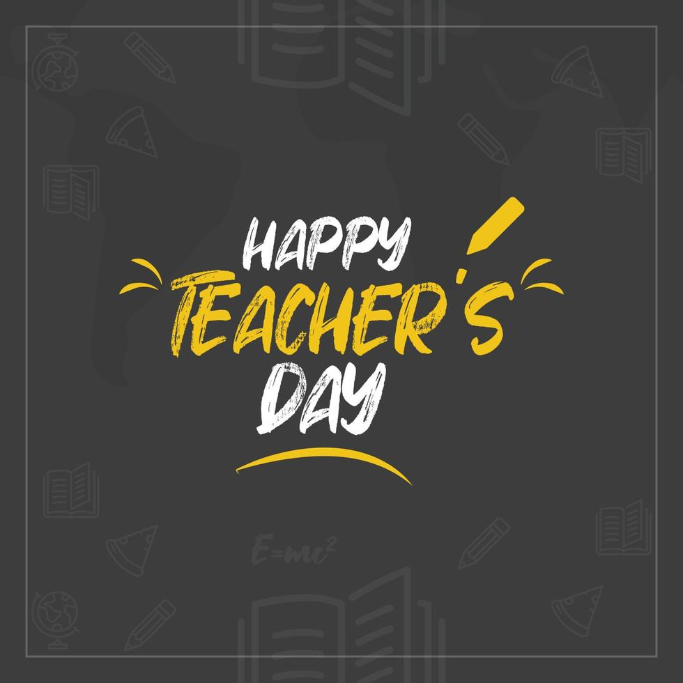 Happy teachers day creative vector illustration with school equipment for social media post