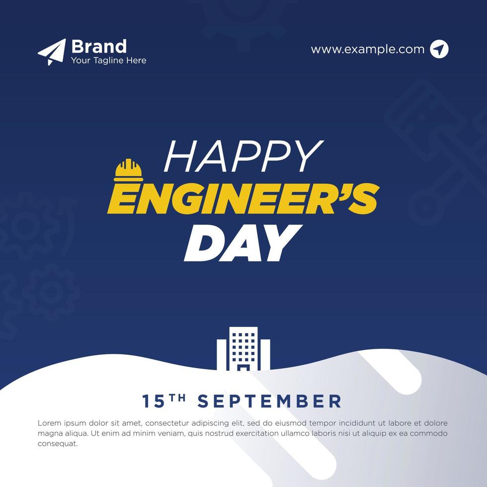 Happy engineer's day social media post template vector