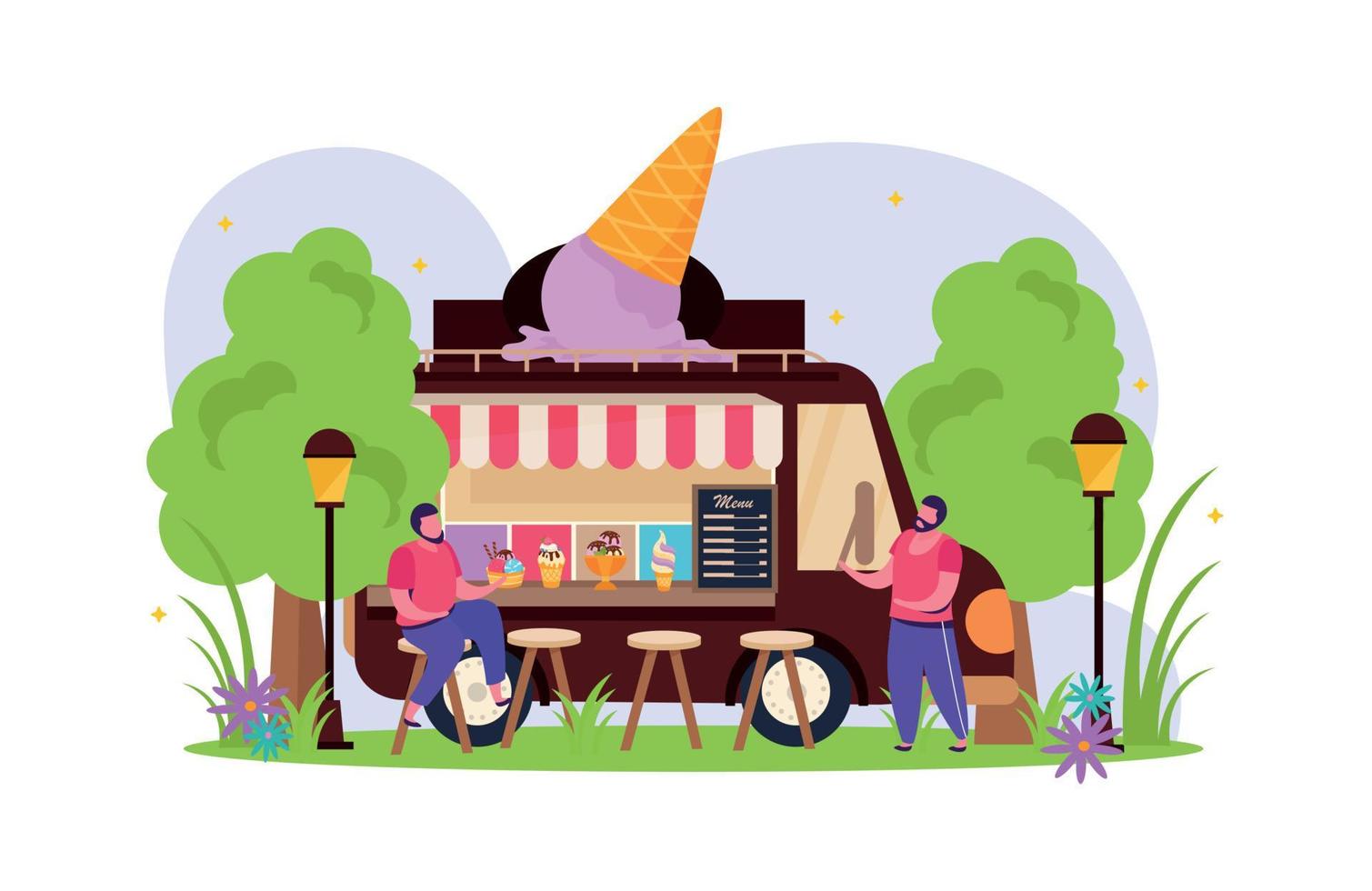 Ice Cream Composition vector