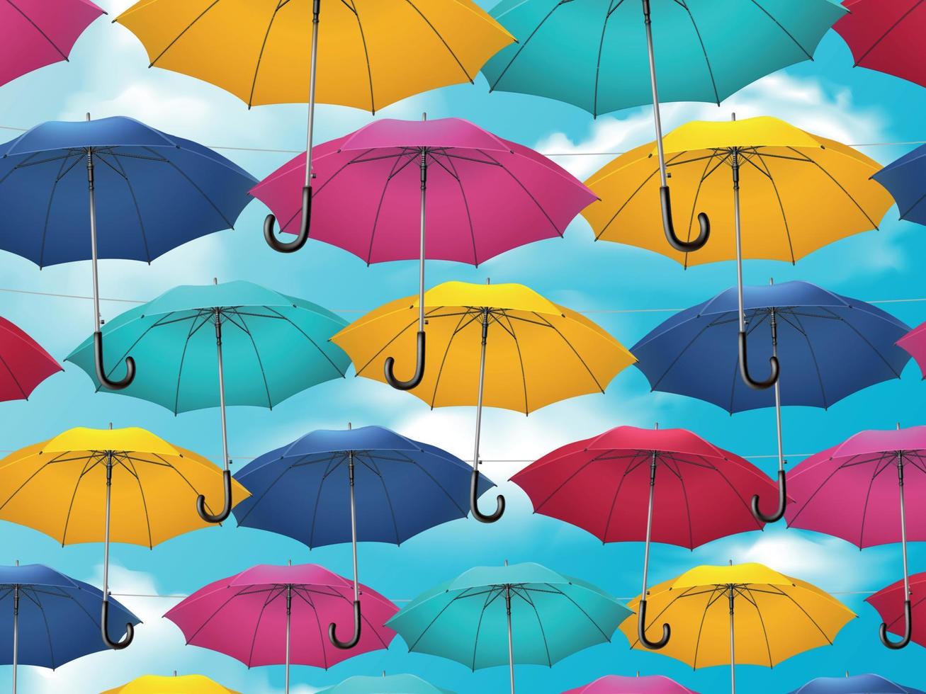 Realistic Umbrella Composition vector