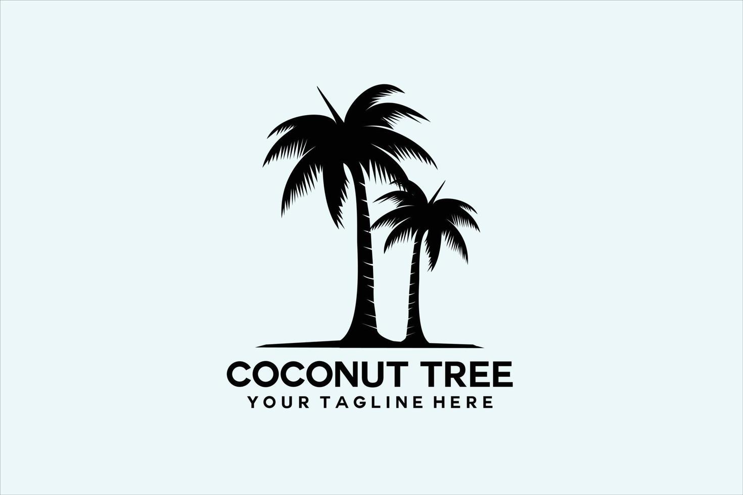 coconut tree silhouette icon vector