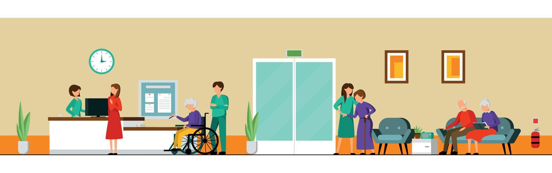 Nursing Home Characters Composition vector