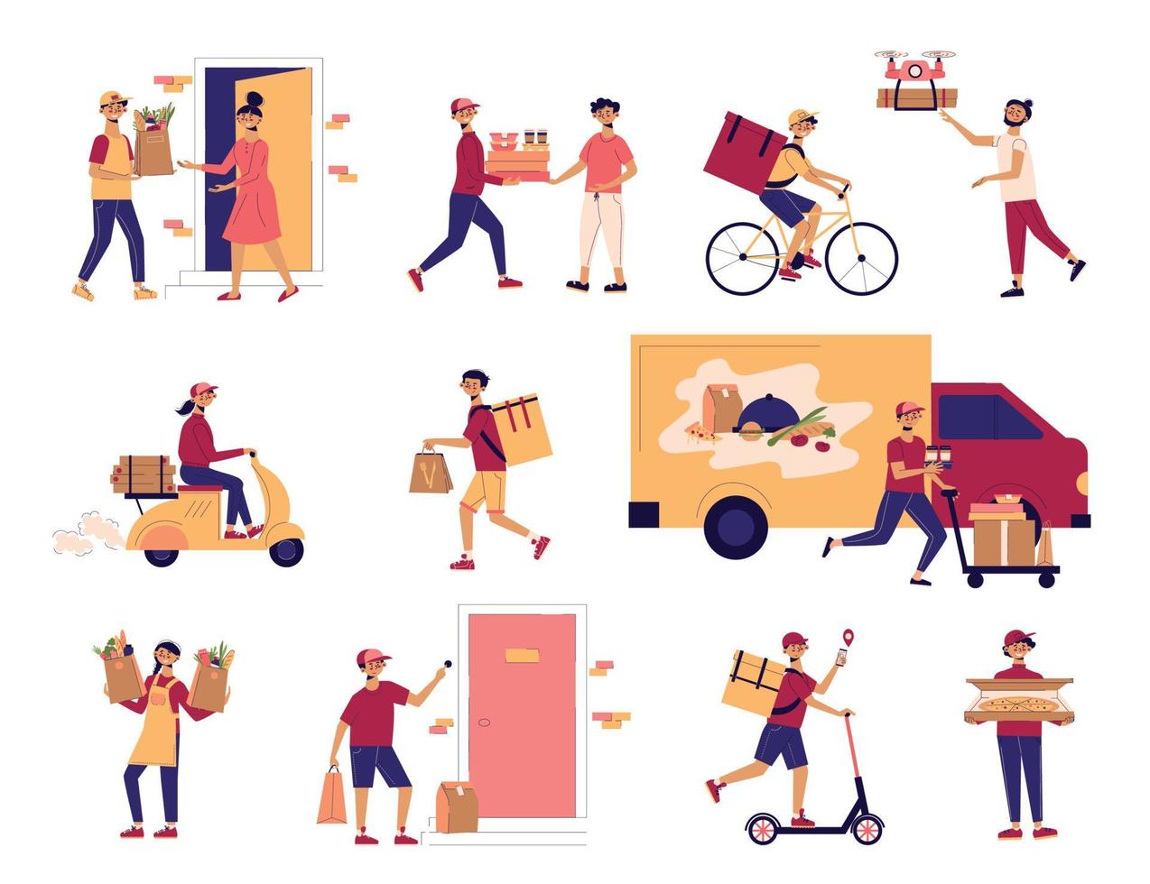 Food Delivery Icon Set vector
