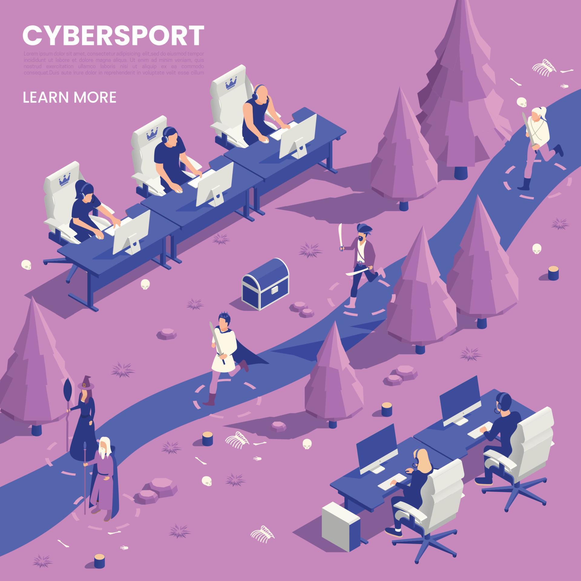 Cyber Sport Isometric Poster 4902739 Vector Art at Vecteezy