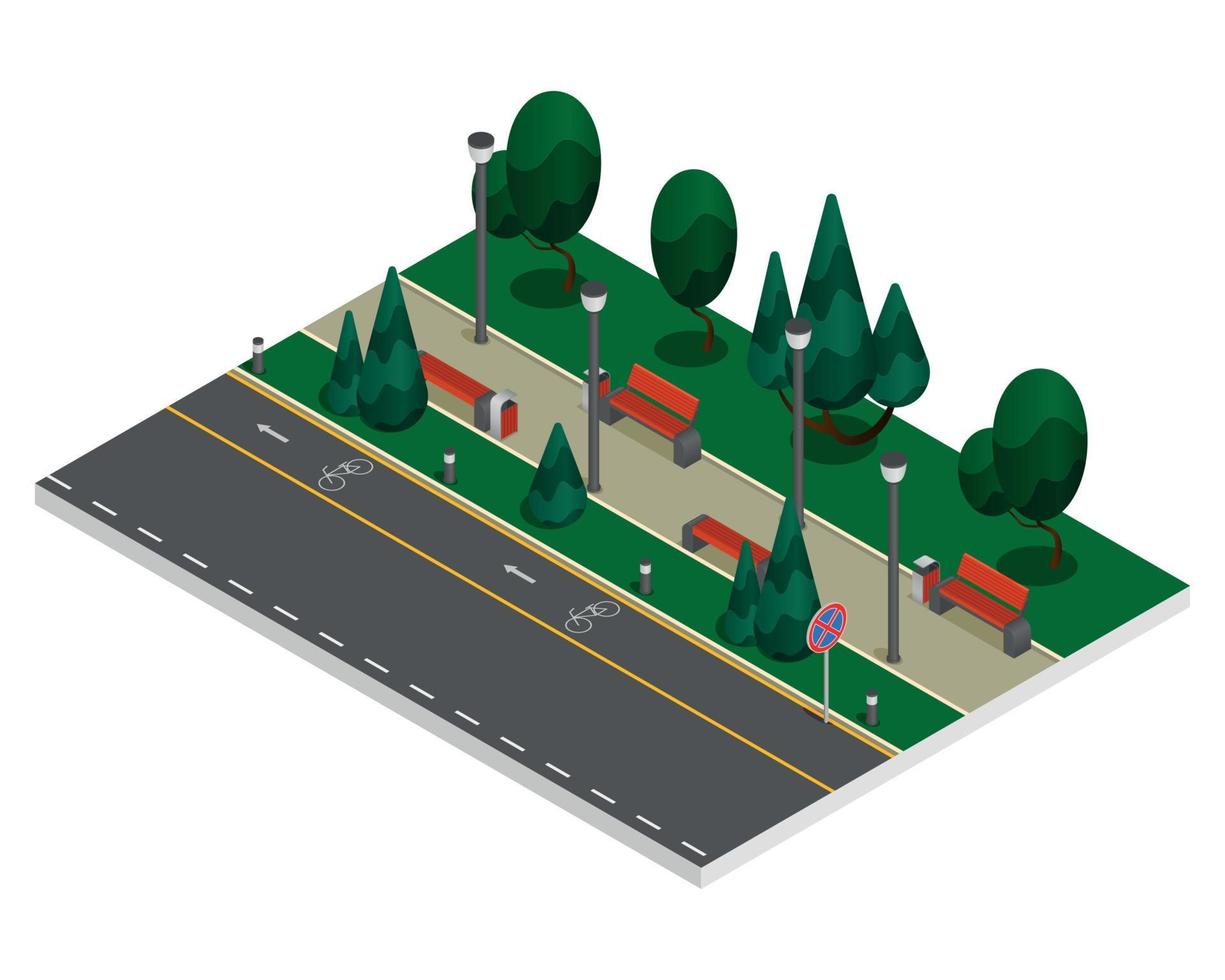 City Constructor Elements Colored Isometric Composition vector