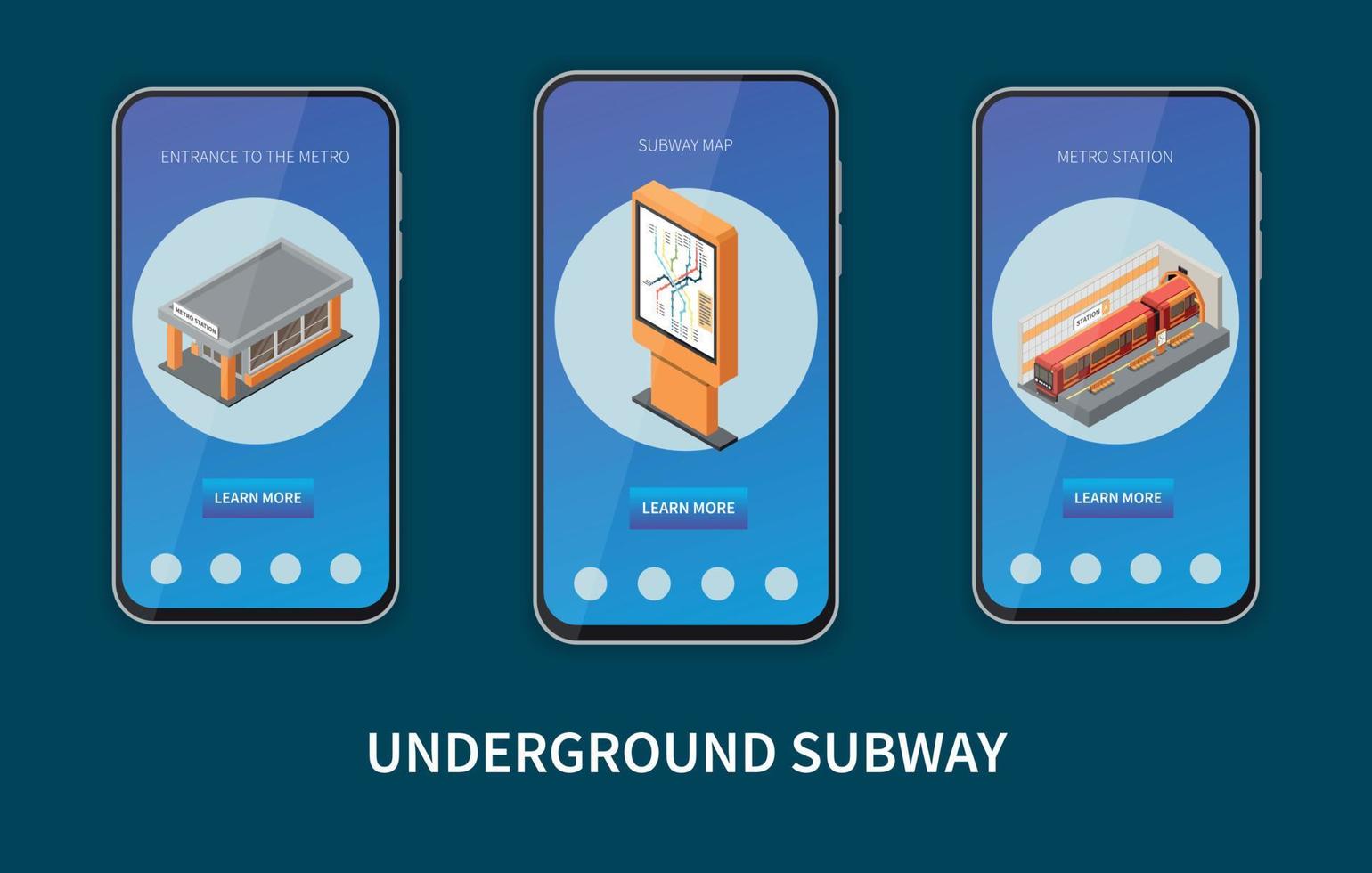 Subway Underground Isometric Set vector