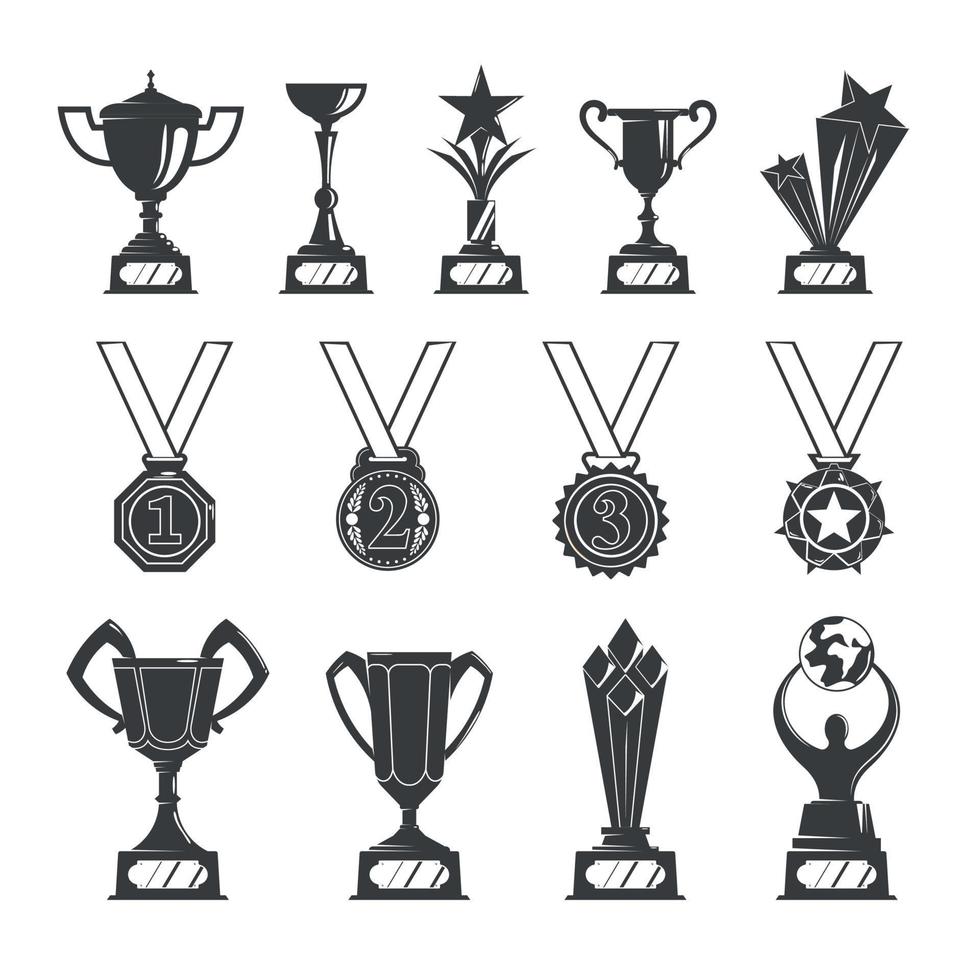 juego de copas y medallas vector