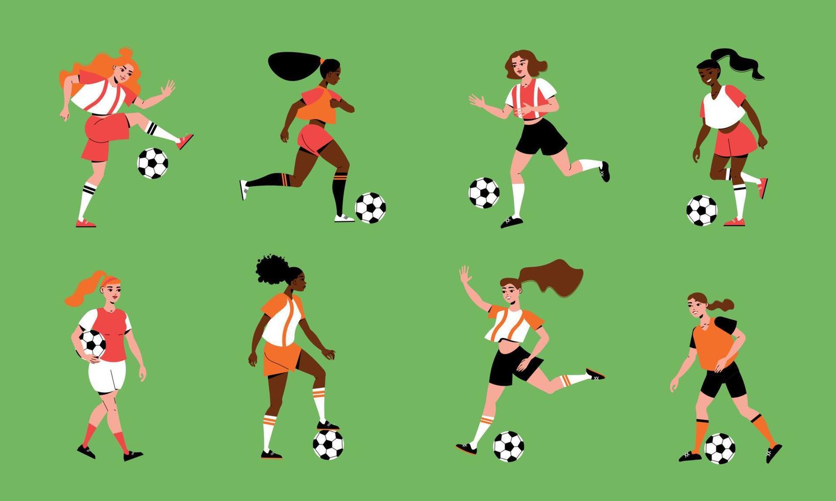 Women Football Set vector