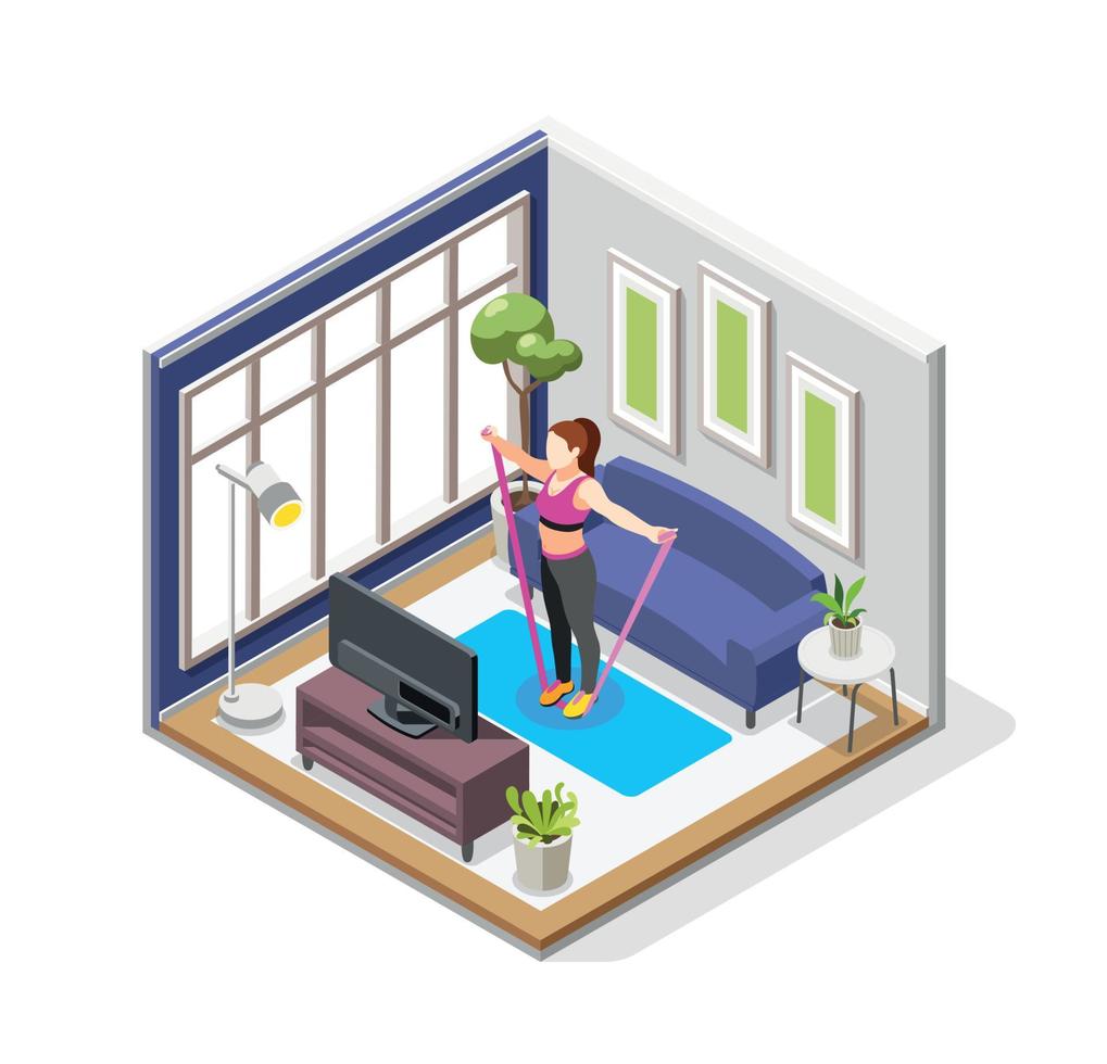 Home Resistance Band Composition vector