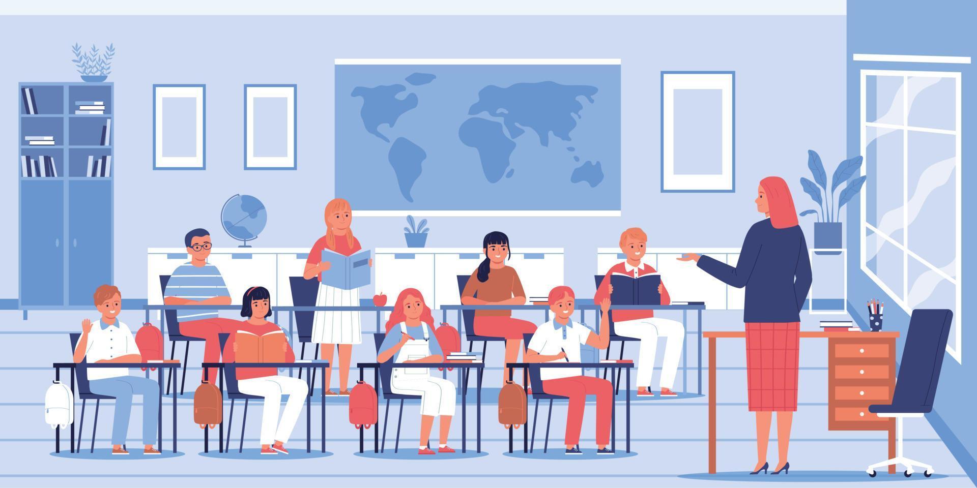 School Classroom Flat vector