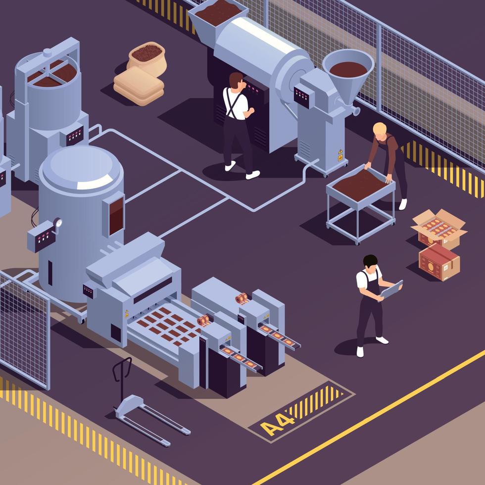 Chocolate Production Isometric Element vector