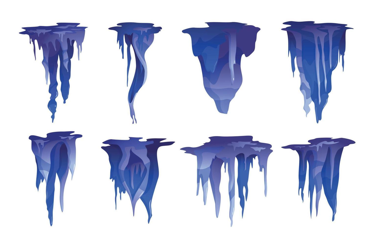 Stalactites Blue Set vector