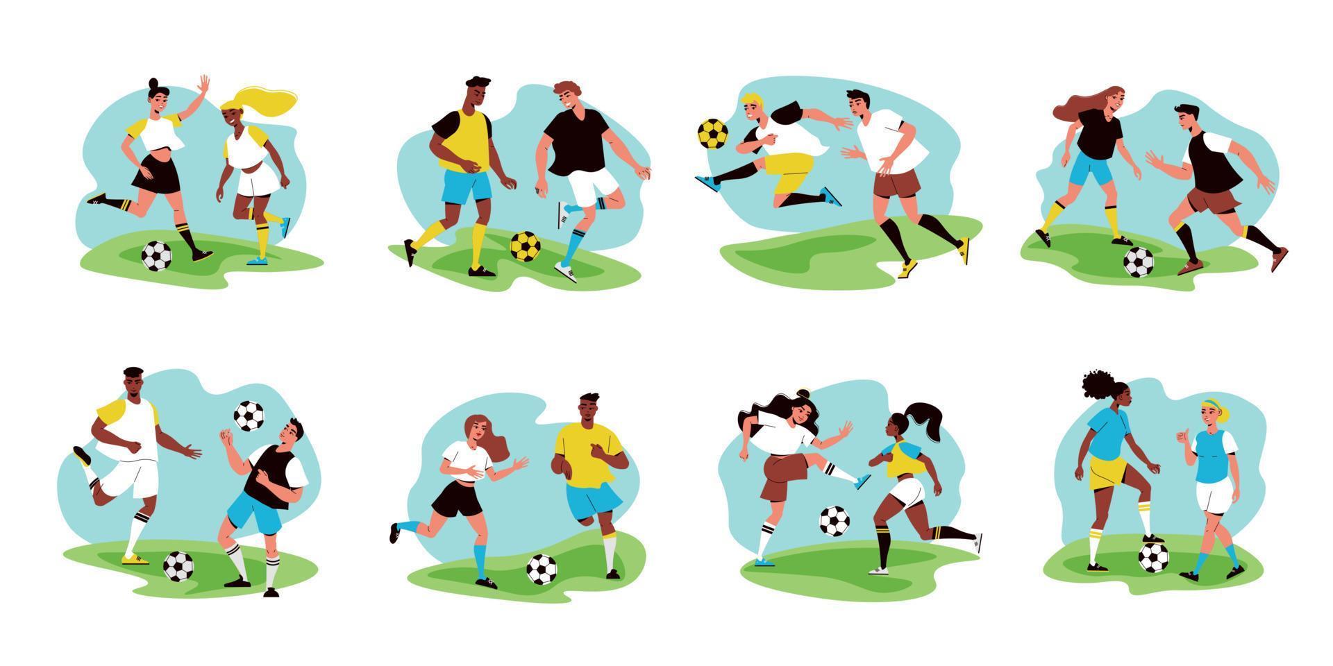 Flat Football Compositions vector