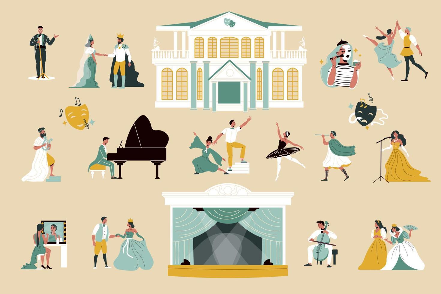 Theatre Flat Set vector
