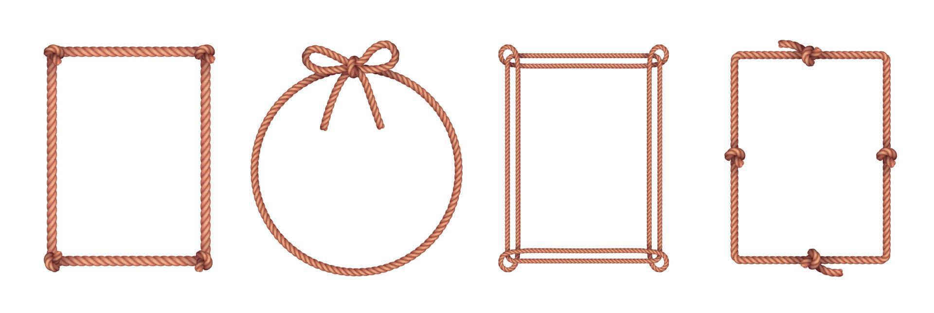 Rope Knots Frames Set vector