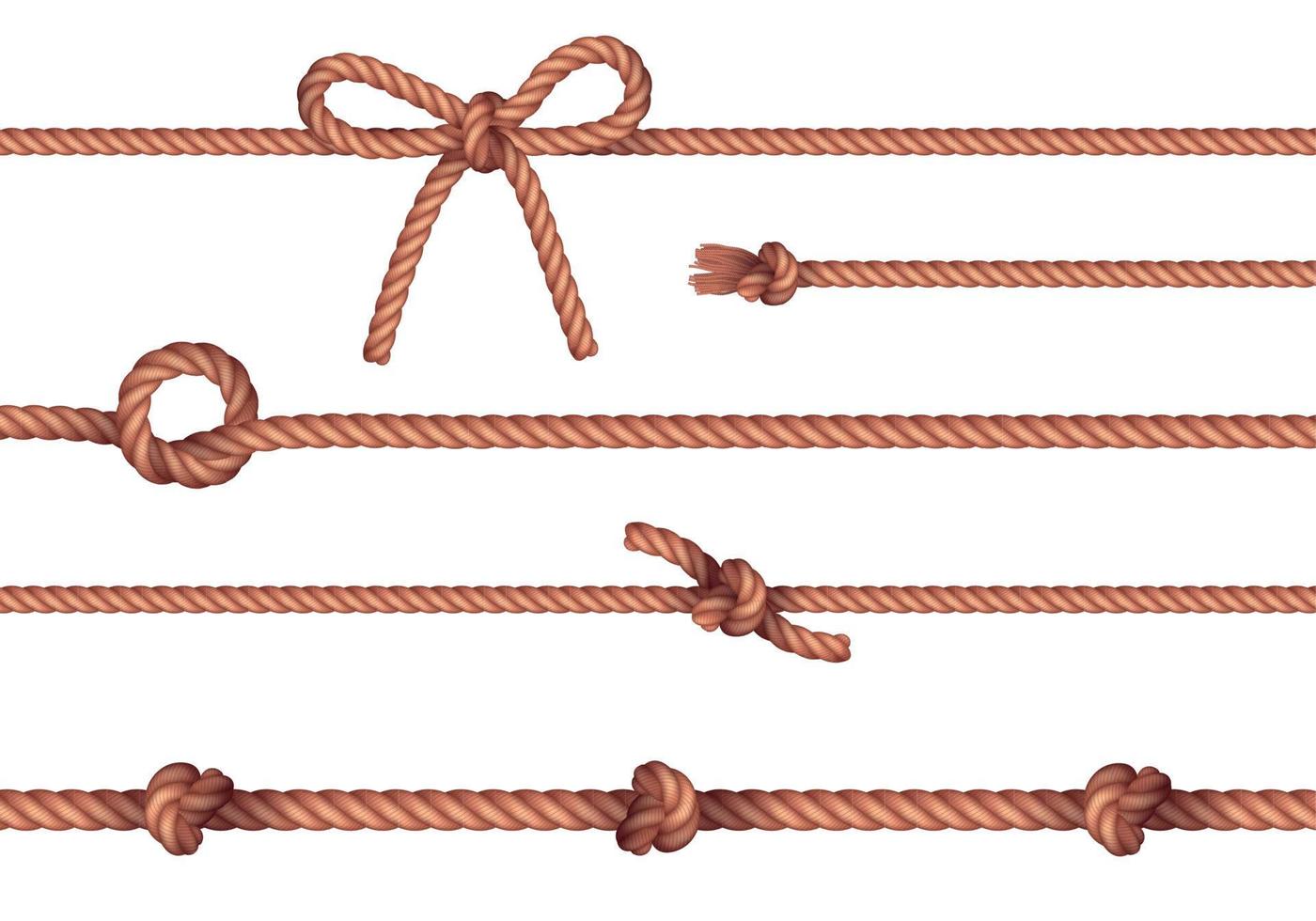 conjunto horizontal de nudos de cuerdas vector