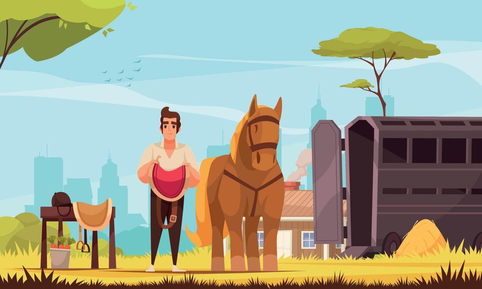 Horse Riding Background vector
