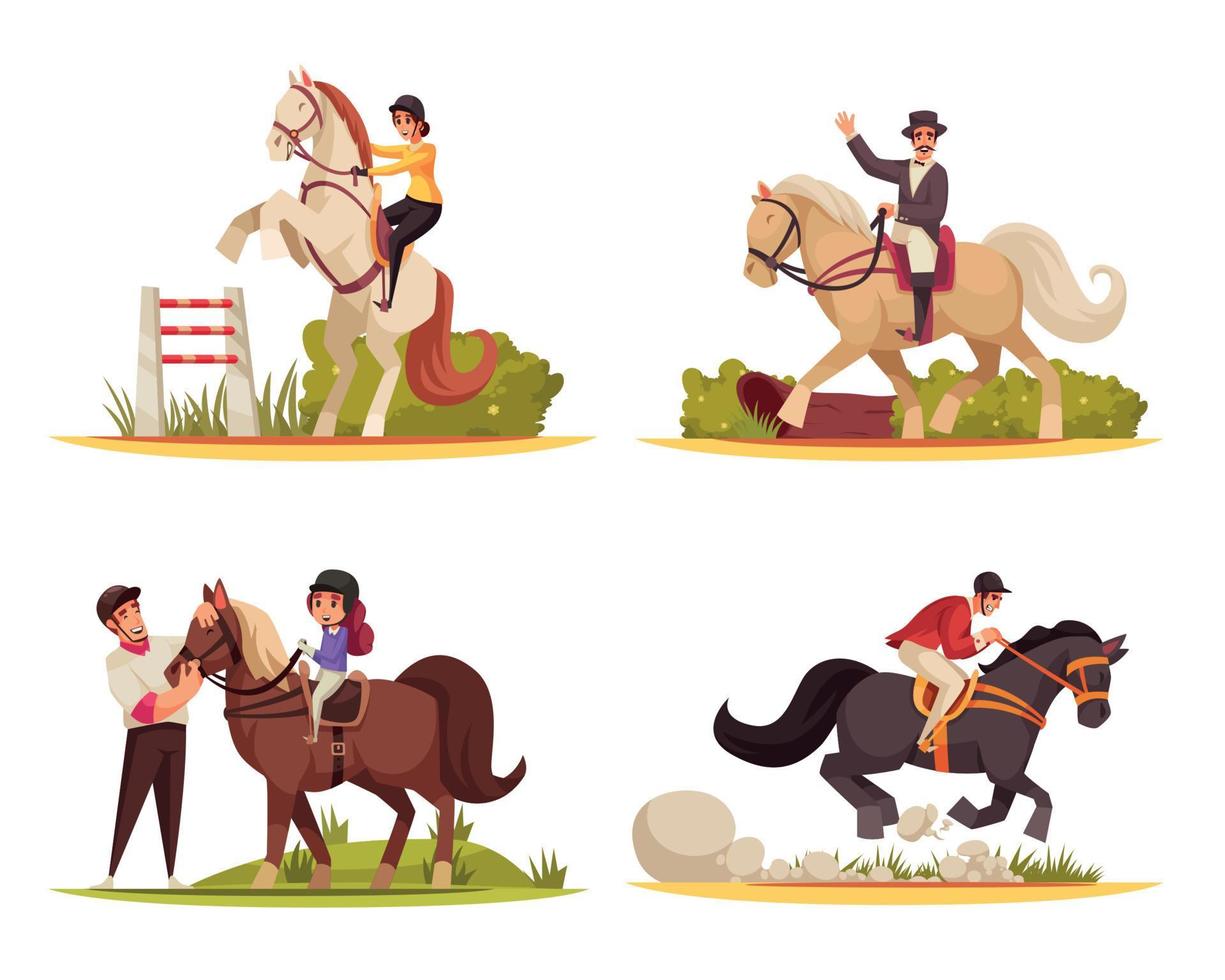 Horse Riding Design Set vector