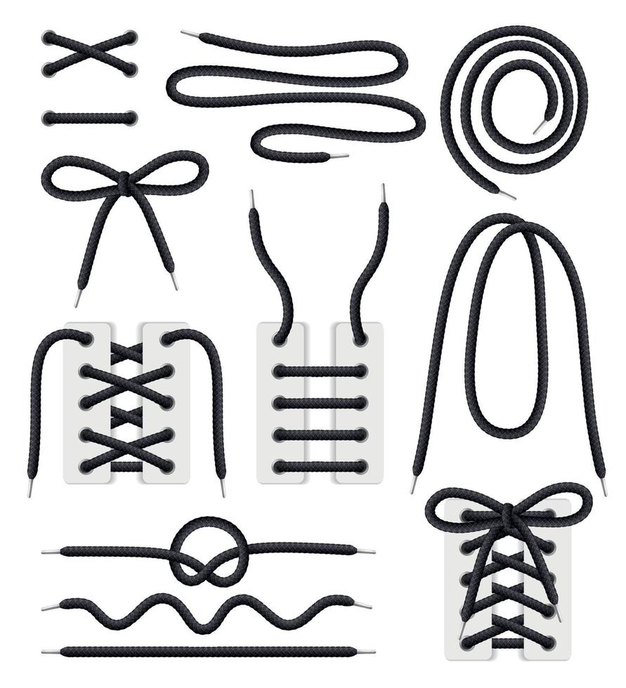 Shoelaces Realistic Set vector