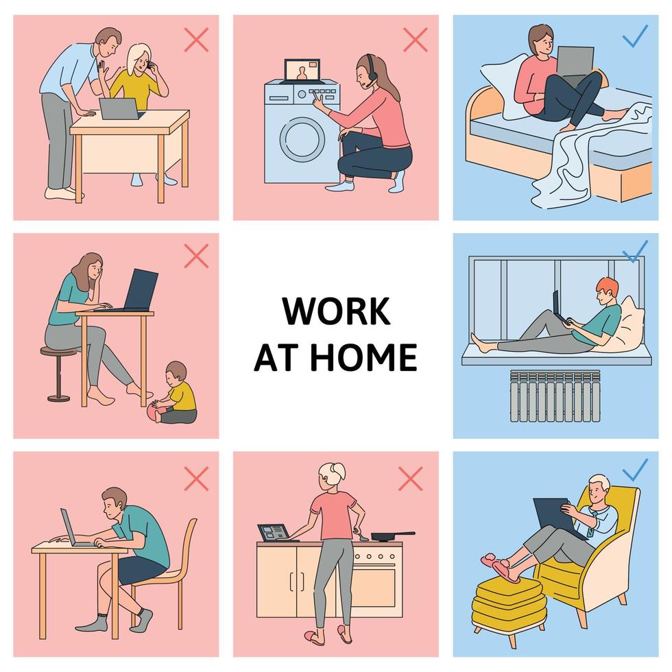 Work At Home Pros And Cons vector