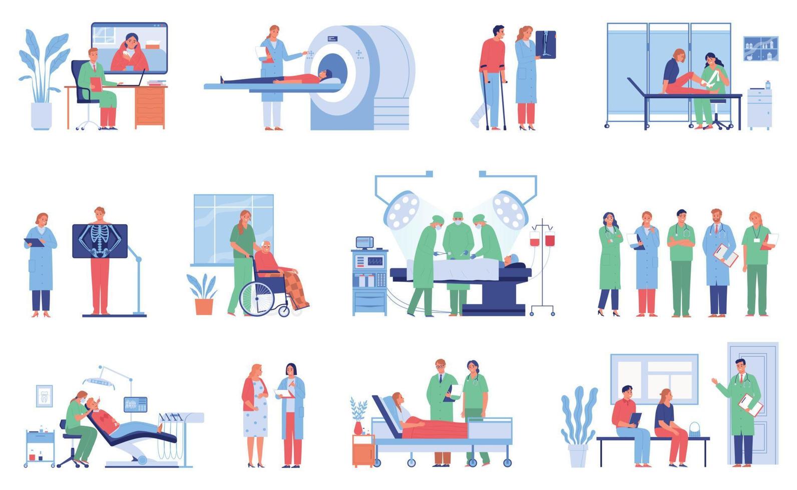 Hospital Doctor Icons Collection vector