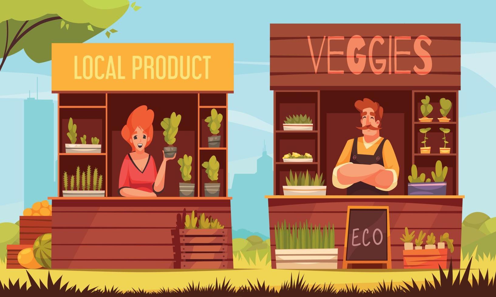 Local Farmers Market Illustration vector