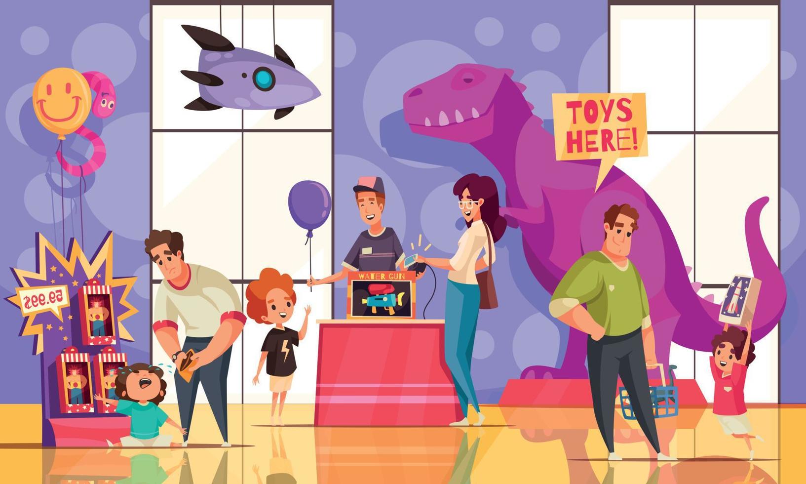 Toys Shop Cartoon Illustration vector