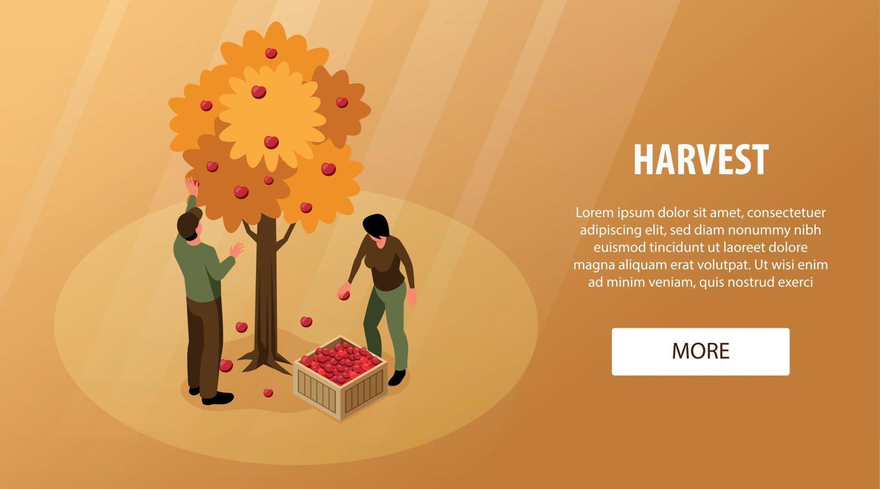 Harvest Gathering Horizontal Banner vector