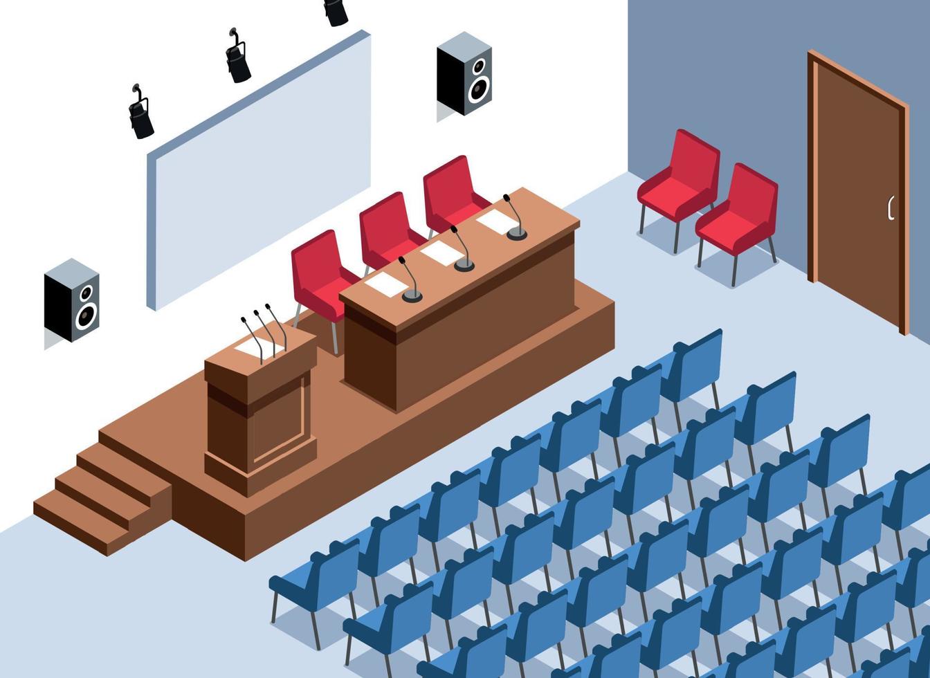 Empty Conference Hall Composition vector