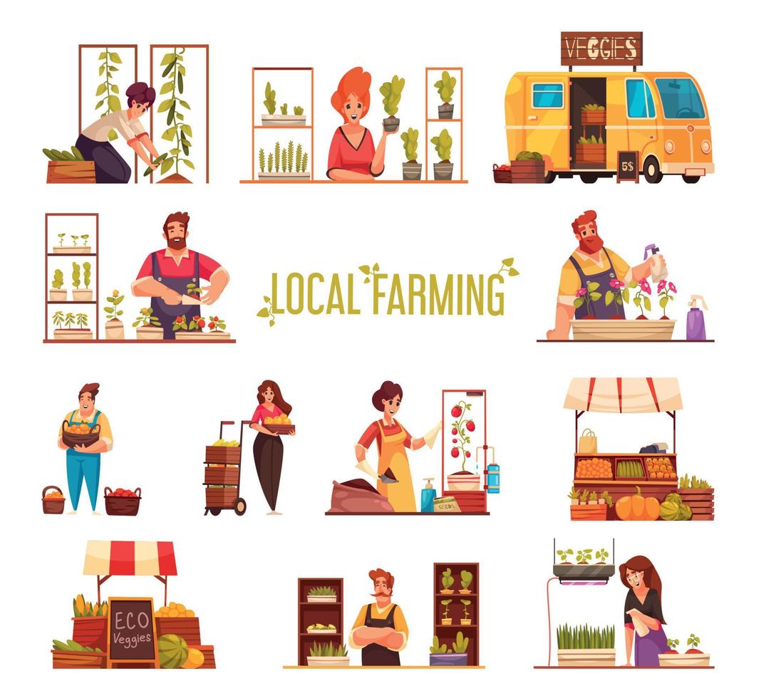 Local Farmers Set vector