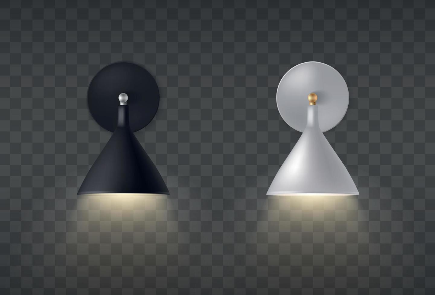 Black And White Sconce Transparent Composition vector