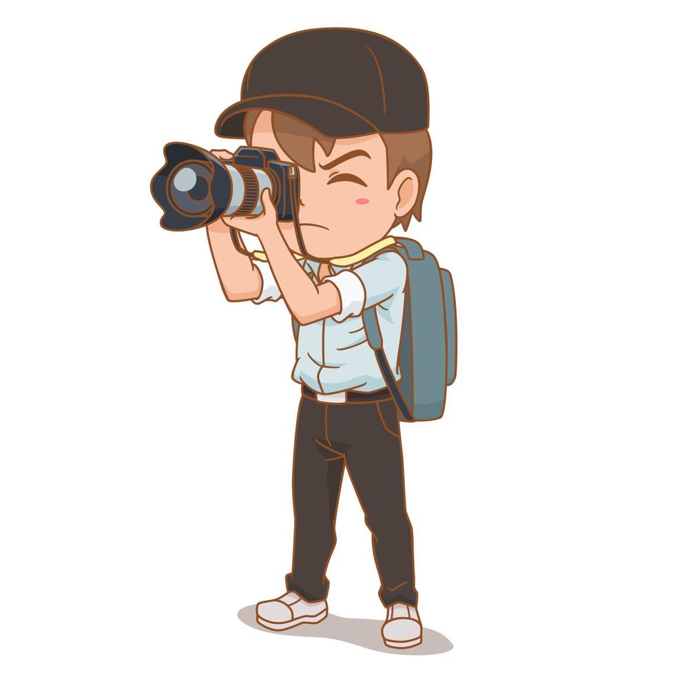 Cartoon character of photographer. vector