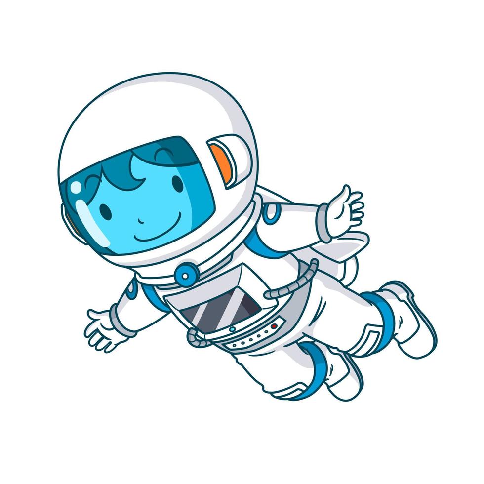 Cartoon character of astronaut floating, Vector illustration.