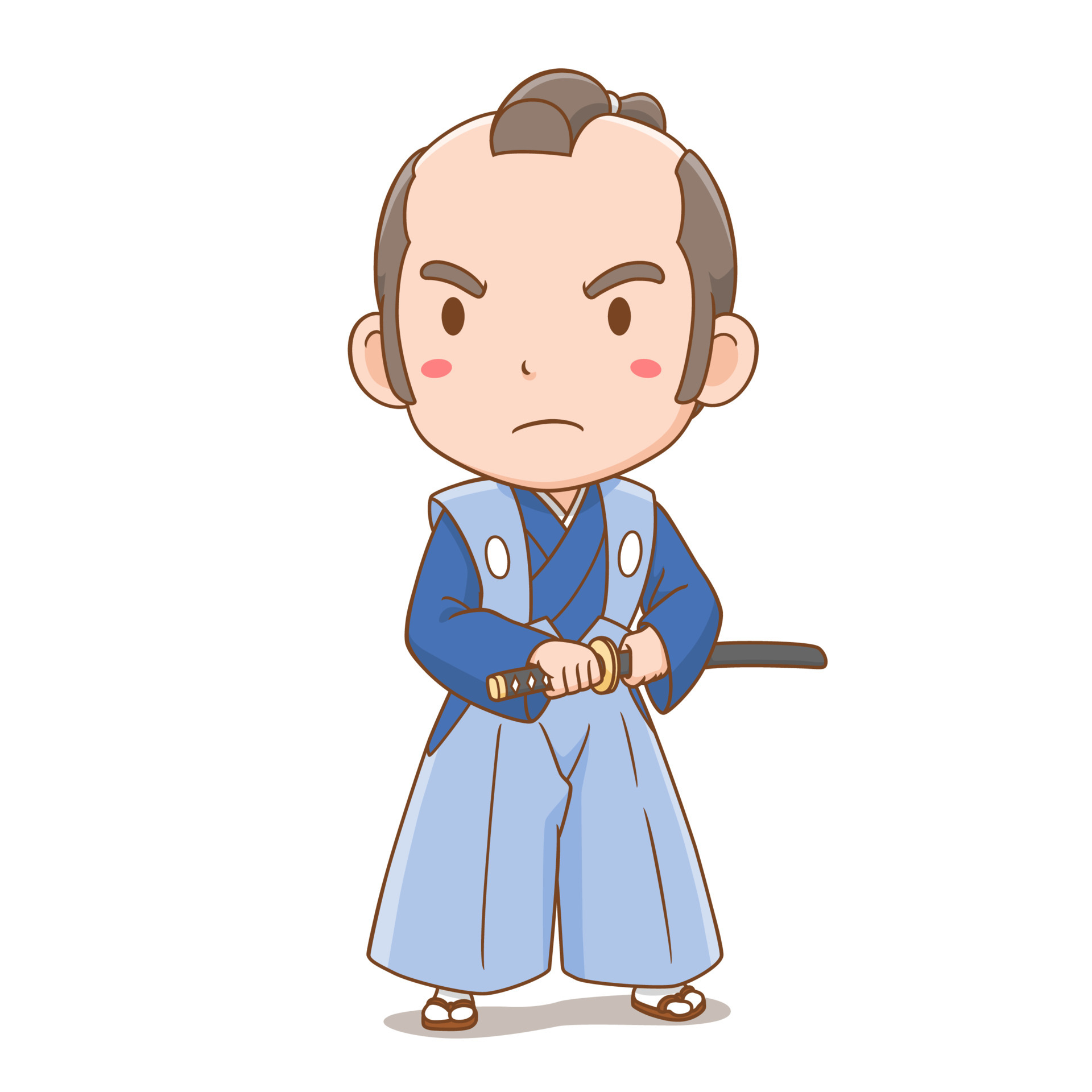 Cartoon character of cute Japanese samurai boy. 4903104 Vector Art at  Vecteezy