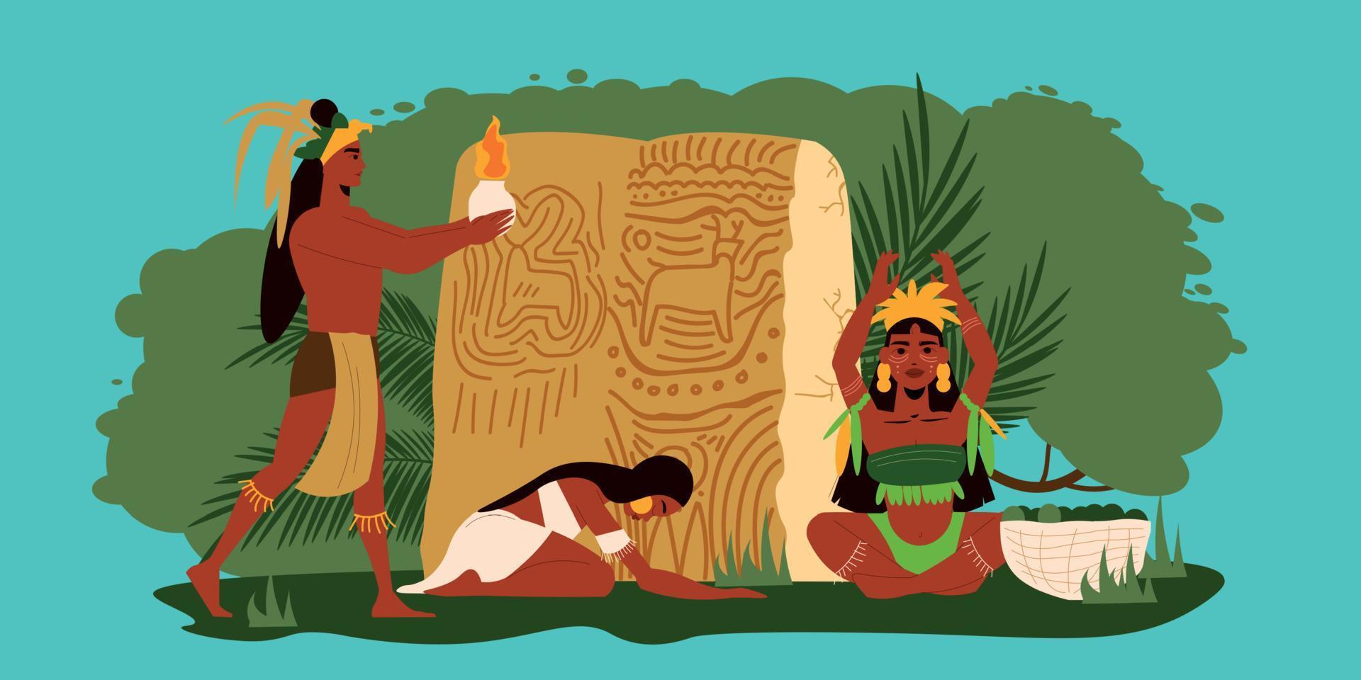 ilustración plana maya vector