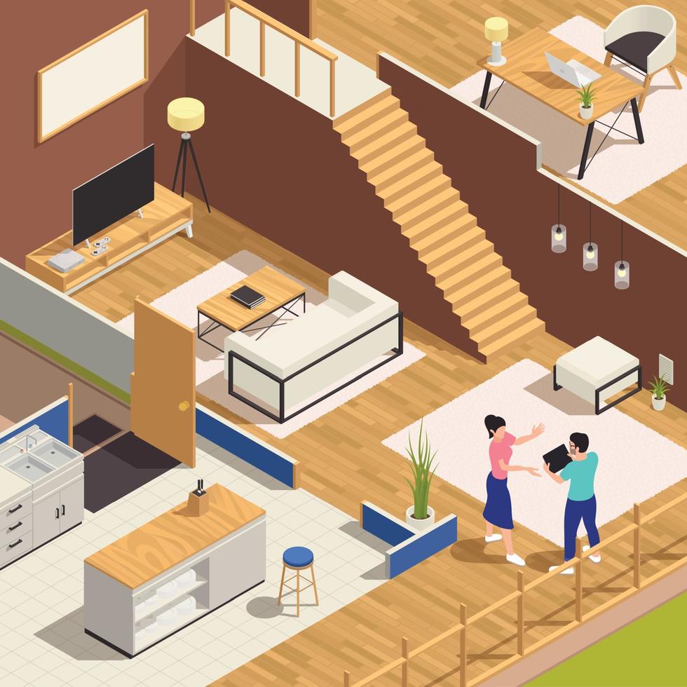 Interior Designer Isometric Composition vector