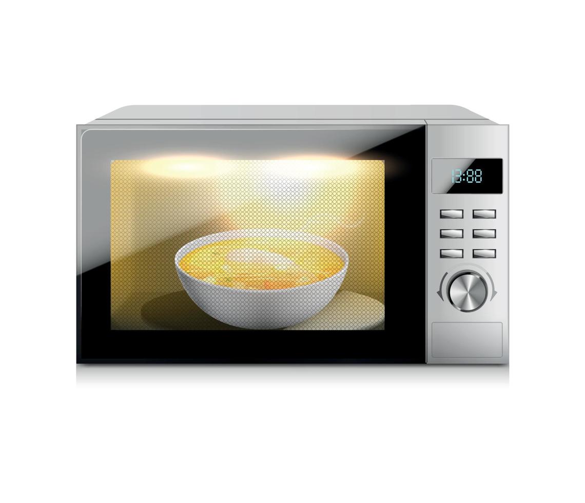 Microwave Oven Realistic Composition vector