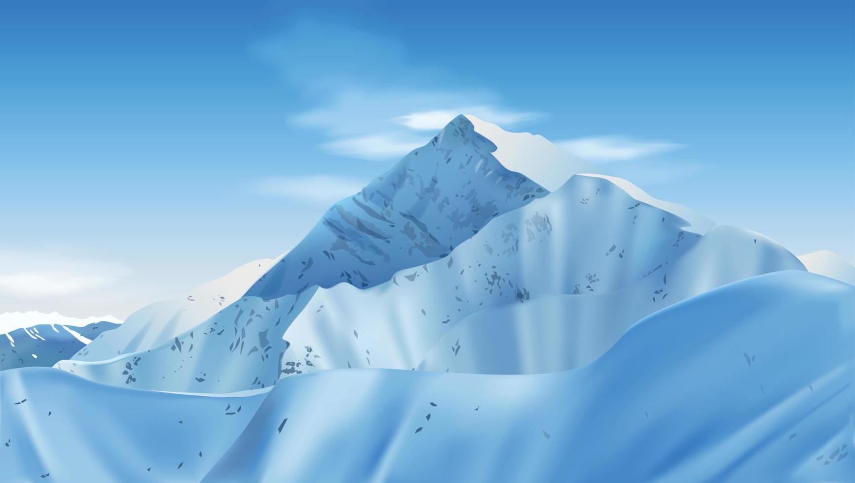 Realistic Snow Mountains Composition vector