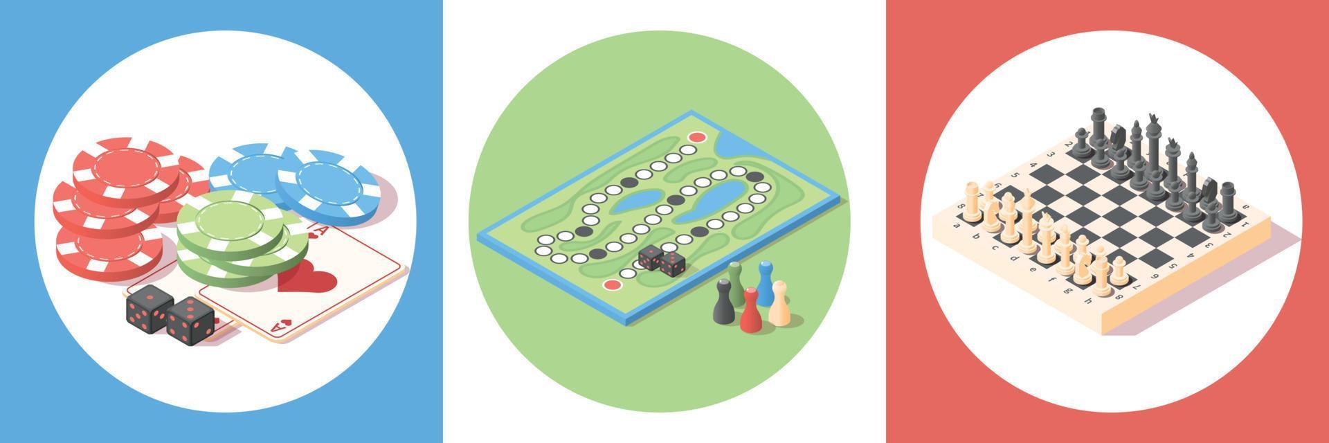 Board Games Compositions Set vector