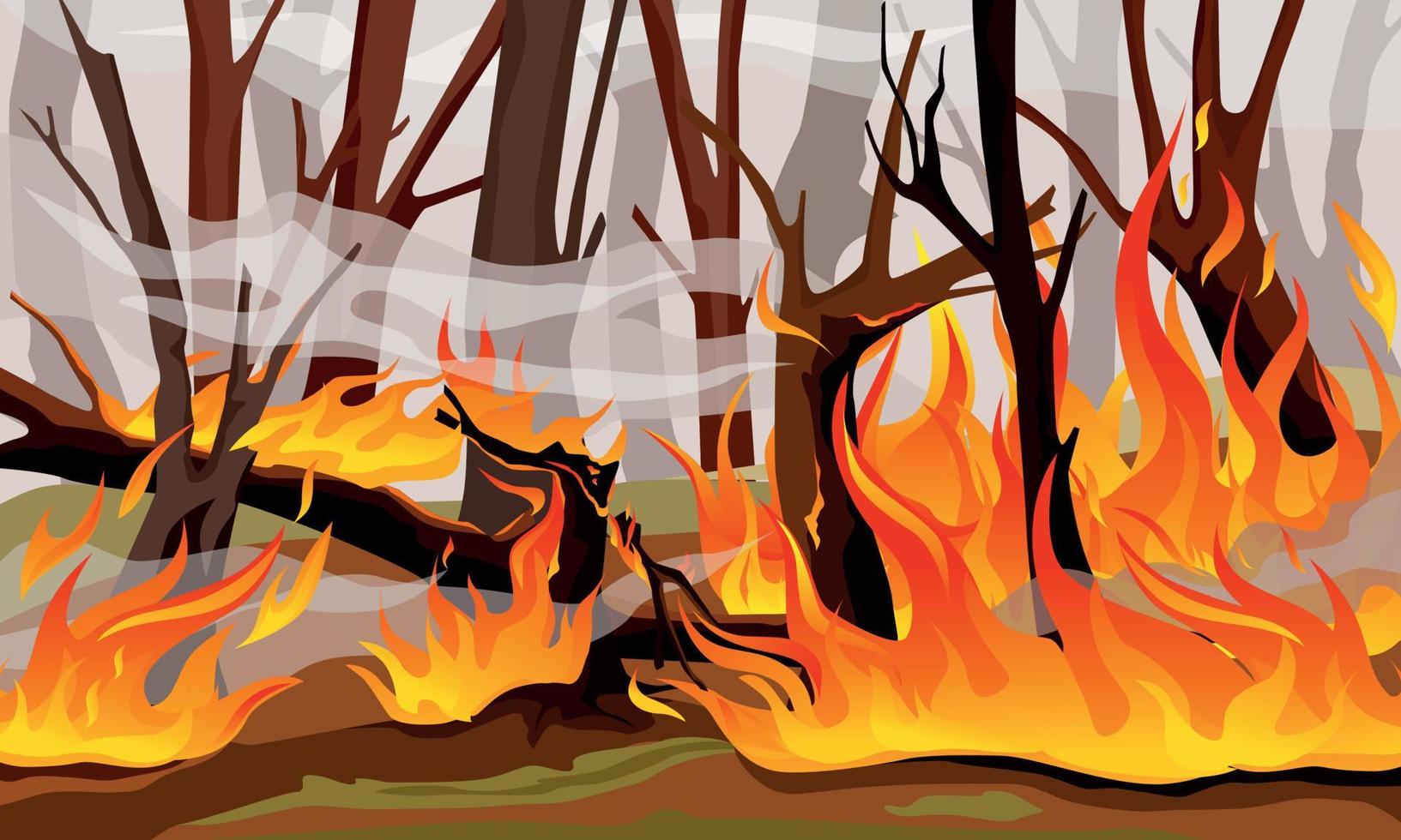 Forest Fire Flame Composition vector