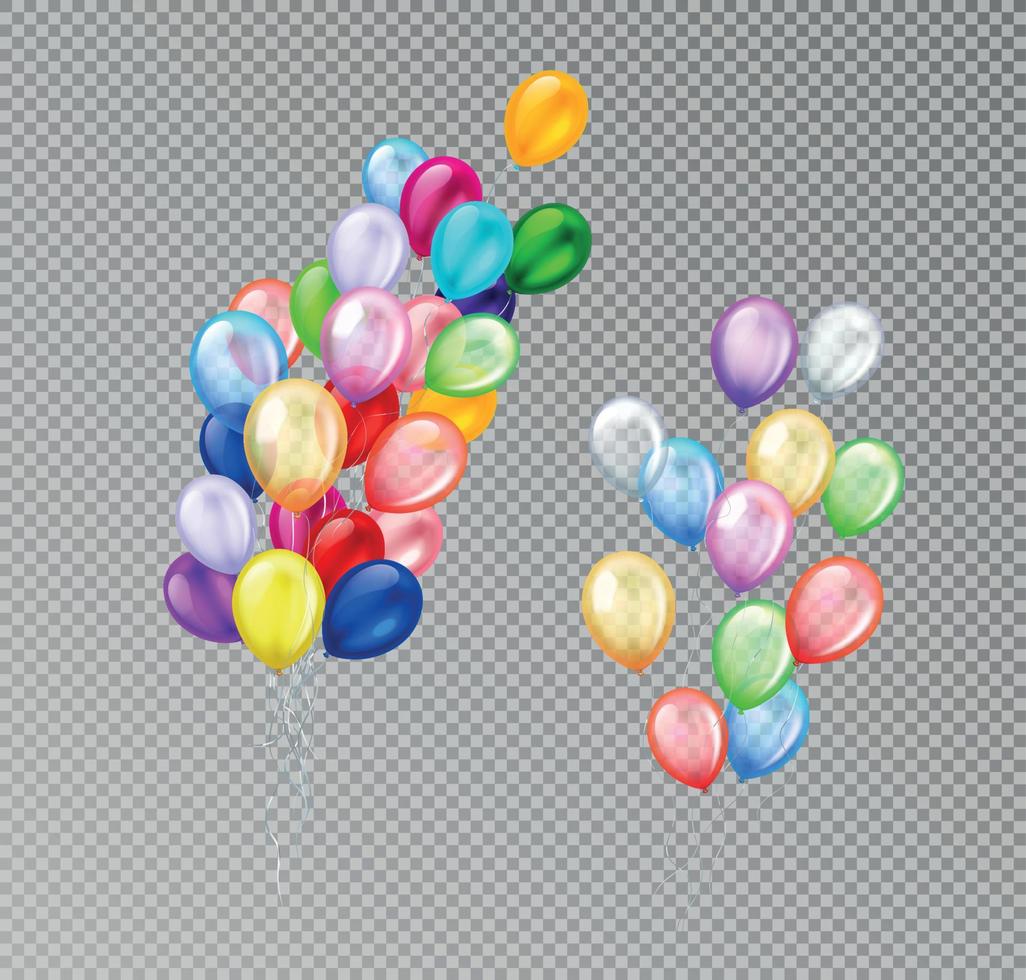 Balloons Bunch Transparent Composition vector